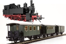 Lenz 43298-02 - 0 - 4-tlg. Zug-Set mit BR 98.8 und 3 Lokalbahnwagen, DRG, Ep. II